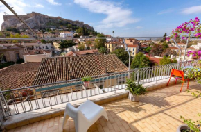Amazing view of Acropolis and Anafiotika in Plaka